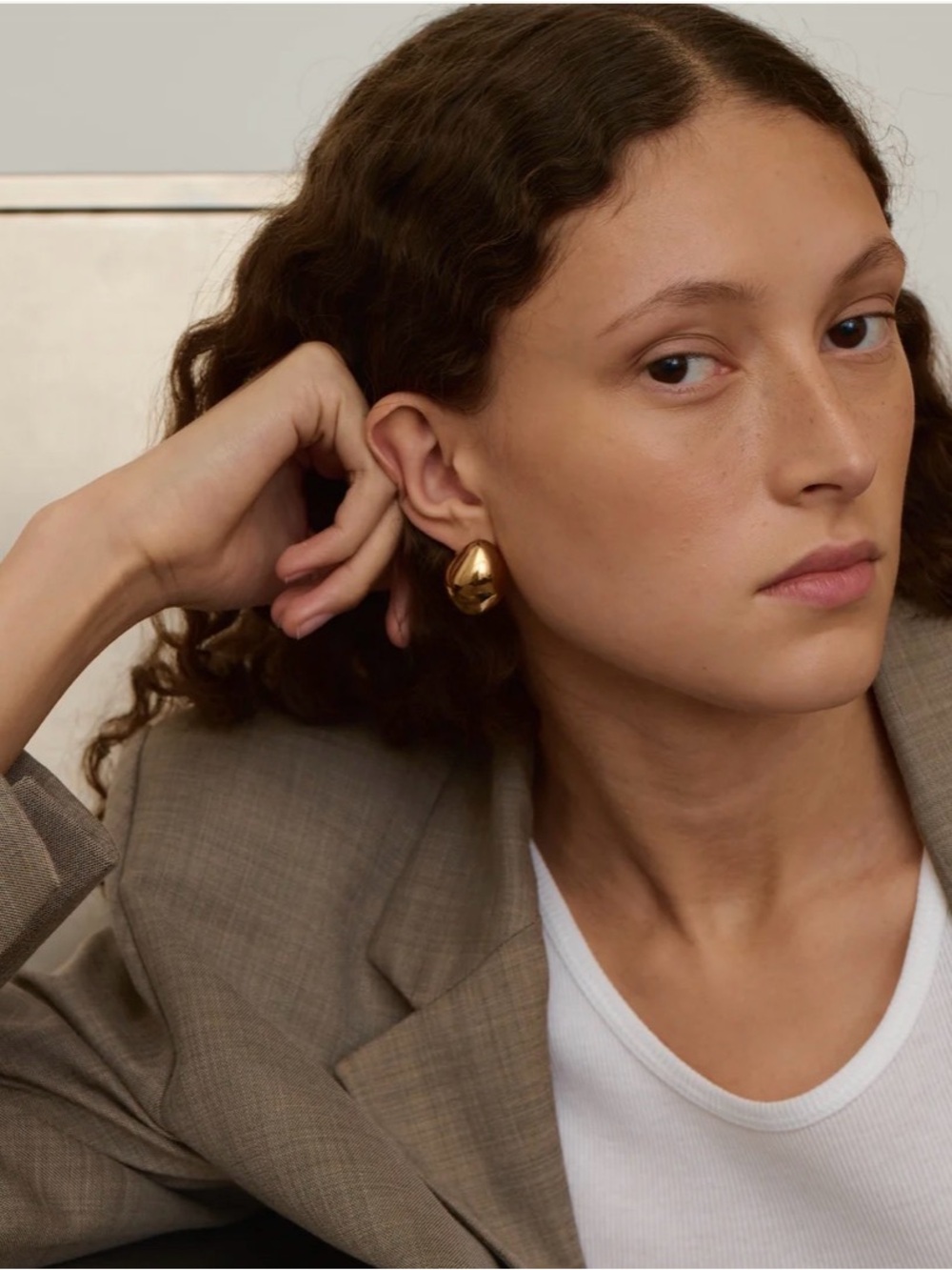 Soeur Gold Hoop Sculptural Earrings - Women's Jewelry